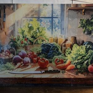 Kitchen Produce Still Life Canvas Print - Colorful Vegetables